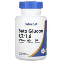 Nutricost, beta-glucan 1,3/1,6, 500mg, 60 capsules