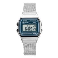 Casio Vintažinis skaitmeninis nerūdijančio plieno tinklelio apyrankės kvarcinis A158WEM-3 unisex laikrodis žalia