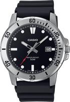 CASIO Standard Analog Quartz Men's Watch MTP-VD01-1EV Military Black Brass Case Urethane Belt 5 ATM Water Resistant Date Display Overseas Model gray