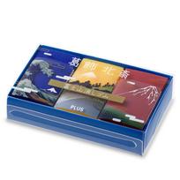 Plus trintukas Fuji Limited Edition Katsushika Hokusai Fudžio vaizdai 3 vnt. Kanagavos didžioji banga Koshu Misaka Vandens paviršius Skaidrus vėjas Fudžio kalnas brown