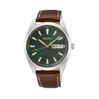 Seiko SEIKO Quartz Overseas Green Calf Leather Watch, Model, Dial, Strap, SUR449P1, Men's [Used] žalia