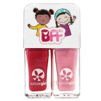 SuncoatGirl Sweeties Nagų lakų rinkinys su dviem spalvomis Karšta rožinė ir švelnus blizgantis 2 tipai pink