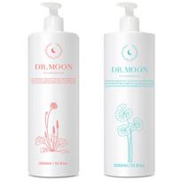 Dr. Moon Lactobacillus Lactocare Plantain Herb Feminine Cleanser 1000ml + Centella Cica Care Body Wash 1000ml Set, 1 set, 1L white