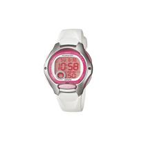 Casio DIGITAL Series-Disc Streamlined Contrast Color Ten Years Power LCD Quartz Movement Resin Strap Japanese and Korean Watch Women’s LW-200-7AVDF rožinė