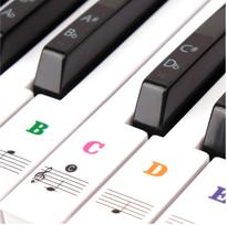 ColorfylCoco Suderinamas su 49 61 76 88 klavišų pianinu Lipdukai pianinui klijavimui Pridedami pincetai Klaviatūra Klaviatūra Muzikos natų lipdukai gray
