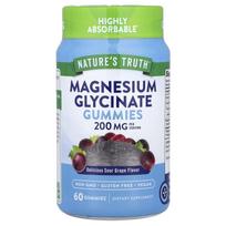 Nature'S Truth, Glycine Magnesium Gummies, Delicious and Sour Grape Flavor, 60 Gummies