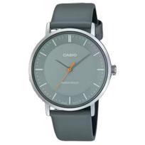 CASIO kvarcinis mechanizmas Odinis dirželis Laikrodis Unisex Žalias ciferblatas MTP-VT04L-8E Green Dial gray