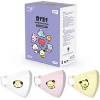 Young Breath Edge Line Friends BT21 Art Symbol Bird Beak Color Mask Medium CHIMMY Minini 3 tipai x 10p rinkinys, balta, šviesiai rožinė, geltona, 1 komplektas white