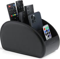 Vlando Remote Control PU Large Tabletop Remote Control 5 Multifunctional Storage Large Desktop Black Rack, Leather, Size, Storage, Compartments, juoda