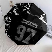 Jungkook raštas, automatiškai susiskleidžiantis skėtis, nešiojamas ir sulankstomas dizainas, 8 šonkauliai, kalėdinė arba gimtadienio dovana. nan