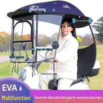 Elektrinio dviračio ir motociklo apsauga nuo saulės ir lietaus - Apsauga triračiams With Rearview Mirror gray