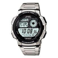 Casio AE-1000WD-1A Pasaulio laiko skaitmeninis laikrodis sidabras