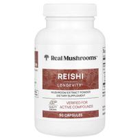 Real Mushrooms, Reishi Mushroom, Mushroom Extract Powder, 90 Capsules