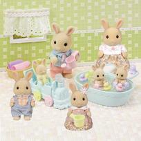 Sylvanian Families Milk Rabbit Family & Triplets Bath Time Fun Set beige