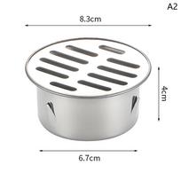 Grindų trapas 50/70/110/150 mm nerūdijančio plieno balkono drenažas stogo apvalus grindų trapo dangtelis lietaus vamzdžio dangtelis drenažo vamzdis grindų trapas 75mm gray