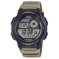 CASIO G SHOCK 100m Water Resistant Quartz Movement Resin Strap Watch Men's Watches Black Dial AE-1000W-5AV Black Dial black
