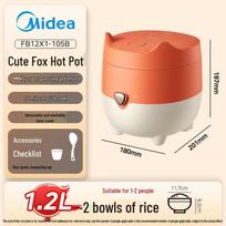 Midea mielas lapinas 1,2 l mini ryžių viryklė CN kištukas (adapteris įtrauktas) red