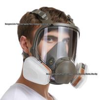 Viso veido 6800 modelio dujokaukė purškiamajam dažymui, chemijos pramonei ir pesticidų naudojimui - Platus matymo laukas, silikoninė, paruošta darbui gaisrinėje. Mask Body + No.7 Filter Cartridge