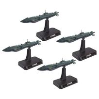Kosminis linijinis laivas Jamato 2202 Matmenų povandeninis laivas Rinkinys 1/1000 mastelis Plastikinis modelis black