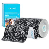 OKTAPE PRO Kineziologinis teipas 50mm x 5m Kineziologinis teipas Teipavimas Tampri Sportinis teipas Raumenų palaikymas Treniruotė (Juoda balta) blue