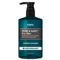 Kundal Pure & Safe Cooling Men's Cleanser Bergamot Fragrance, 300ml, 1 unit black