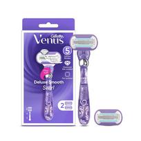 Venus Swirl moteriškas skustuvas + 2 skustuvo galvutės, 1 rinkinys blue