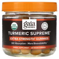 Gaia Herbs, Turmeric Supreme, Extra Strength, 60 Vegan Gummies