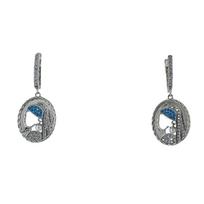JMXD-Original Personalized Design Girl Wearing Pearl Earrings Gold-plated Micro-inlaid Zircon Ear Buckle French Temperament Earrings gray