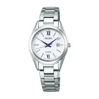 Laikrodis ant riešo Excelline Solar Radio Titano Modelis Baltas Ciferblatas SWCW145 Sidabrinis [Seiko Laikrodis] Moteriškas