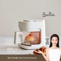 Olayks 2L Transparent All-Glass Air Fryer & Steamer CN plug (adapter included) white