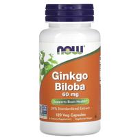 NOW Foods, Ginkgo Biloba, 60 mg, 120 Veggie Capsules