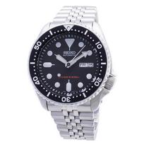 Atnaujintas Seiko juodo ciferblato automatinis nardymo laikrodis SKX007K2 vyriškas juoda