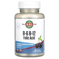 KAL, B-6 B-12 Folic Acid, Black Cherry Flavor, 60 Lozenges