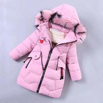 Mergaičių žieminė striukė Vaikiškas storas paltas vaikams medvilniniais paminkštintais drabužiais Mergaičių žieminė striukė 160 pink