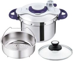 „Tefal“ 6 l IH greitpuodis, tinkantis 4–6 asmenims, laikmatis, 10 metų garantija, „Crypso Minute Perfect Purple“, P4620735, atidarymas / uždarymas vienu paspaudimu, „T-fal“. violetinė