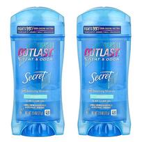 Secret Outlast 72 Hour Deodorant Stick Odor Control Unscented 73g 2 Packs blue