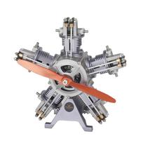 FlukeForest lėktuvo variklio surinkimo komplektas Variklio modelis Žvaigždės formos 5 cilindrų FA-5C (Žvaigždės formos) sidabras