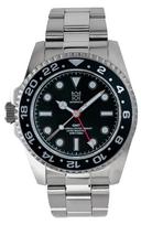 NAUJAS „Hyakuichi“ AUTOMATINIS GMT LAIKRODIS Mechaninis GMT japoniškas mechanizmas, besisukantis rėmelis, 20 ATM, atsparus vandeniui, pasaulio laikas, kairė rodyklė, kairė karūnėlė sidabras