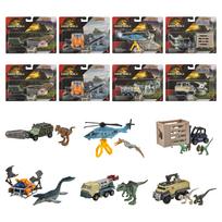 Matchbox Jurassic World transporto priemonių asortimentas Transporto priemonė, dinozauras ir mini dėžutė Amžiaus žaislai, minifigūrėlės, automobiliai, 8 automobilių rinkinys, rinkinys, 3+, daugiafunkcis, gray