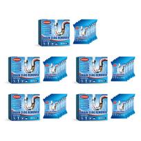 Fast Acting Drain Cleaner Powder Effective Hair & Grease Dissolver Odor Eliminator Fast-Acting Pipe Cleaner for Kitchen Bathroom 5BOX