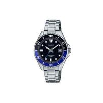 Casio MDV-10D serija 50M atsparumas vandeniui Kvarcinis mechanizmas Nerūdijančio plieno apyrankė Laikrodis Moteriški laikrodžiai Juodas MDV10D1A2 Black Dial black