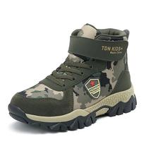 Žieminiai vaikiški žygio batai Berniukams Mergaitėms Kamufliažiniai Lauko Batai TPR Padas Kvėpuojantis Drobė Aukštas Viršus Sportiniai Batai Size 36, Insole Length 22.9 cm kamufliažinė žalia spalva