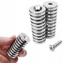 Neodimio žiediniai magnetai su skylute, 15x3 mm, 20 vnt.