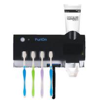 Įkraunamas belaidis buitinis UV LED dantų šepetėlių sterilizatorius, juodas
