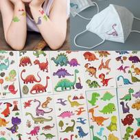 Dinozauras Vaikiška tatuiruotės lipdukas Vaikams Chna tatuiruotė Namų žaidimas Kaukė Prisegtas Ikoninis personažas, Tatuiruotė (Dinozauras - 10 vienetų), 10 vienetų brown
