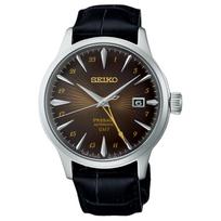 SEIKO Automatinis/Rankinis Mechaninis Judėjimas Odinis Dirželis Laikrodis 40,5 mm Vyriški Laikrodžiai Juodas Ciferblatas SSK039J1 Black Dial gray