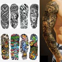Kkusum ilgomis rankovėmis tatuiruotė Tatuiruotės lipdukas Irezumi Didelis, 01.TQB-01, 1 vnt. gray