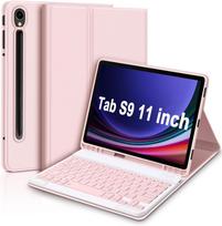 „Samsung A9 Plus“ planšetinio kompiuterio dėklas su S9 FE nuimama „Bluetooth“ klaviatūra ir pele – A78 apsauginis dangtelis S6Lite 10.4