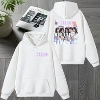 2026 Korėja ILLIT Kpop grupė Naujas albumas Dvišaliai grafiniai džemperiai Unisex Madingas Y2k megztinis Vyrai moterys Vilnos pagrindo laisvalaikio džemperis M mėlyna