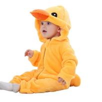 Baby Flannel Hooded Animal Onesie Warm One Piece Romper for Autumn Winter Newborn Sleepwear 120 orange